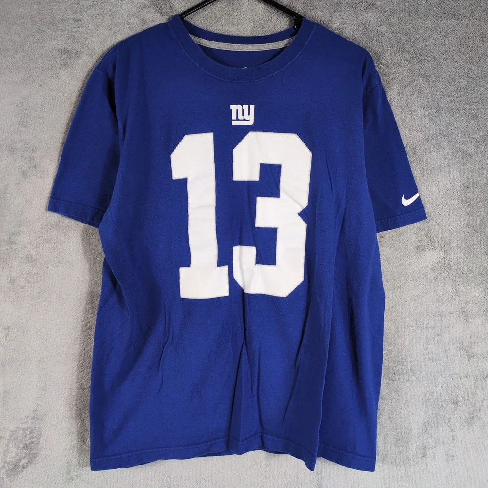 Nike New York Giants Odell Beckham Jr 13 Player T-Shirt Blue Mens Large